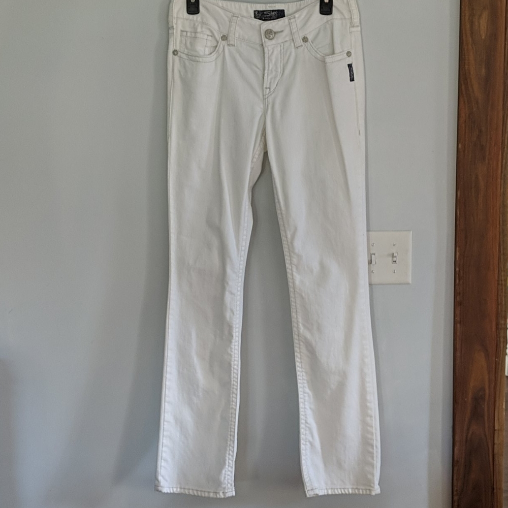 Silver Suki white bootcut jeans